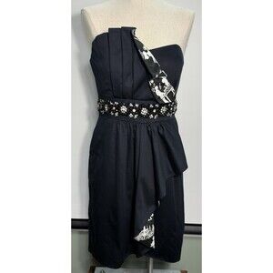 Women’s‎ Lilly Pulitzer Black Off The Shoulder Rhinestone Dress Size 6